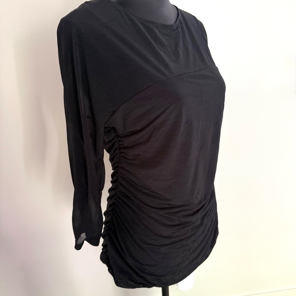 Elegant Black Ruched Women's Top